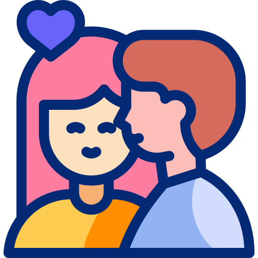 Two people with heart Icon