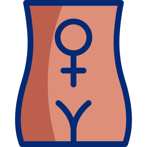 female body with womens gender symbol